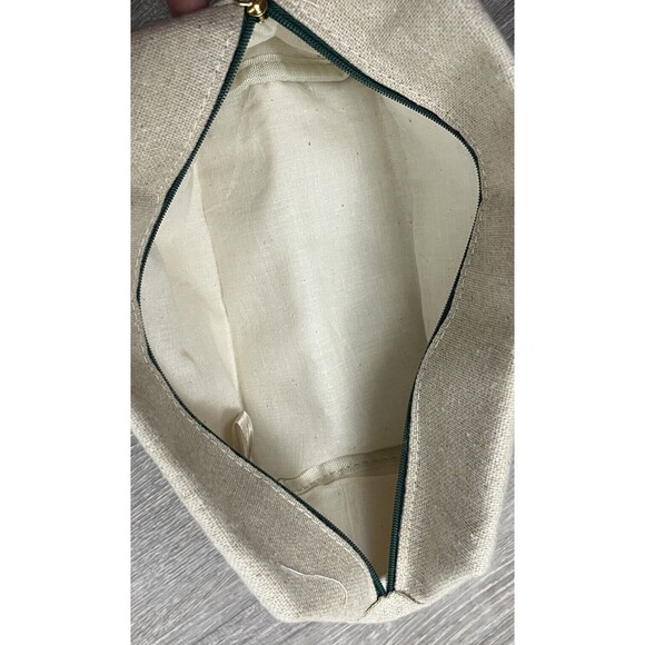 NUXE Paris Makeup Bag Travel Case Zip Close Designer Linen Cotton Beige Cottage - Picture 6 of 7